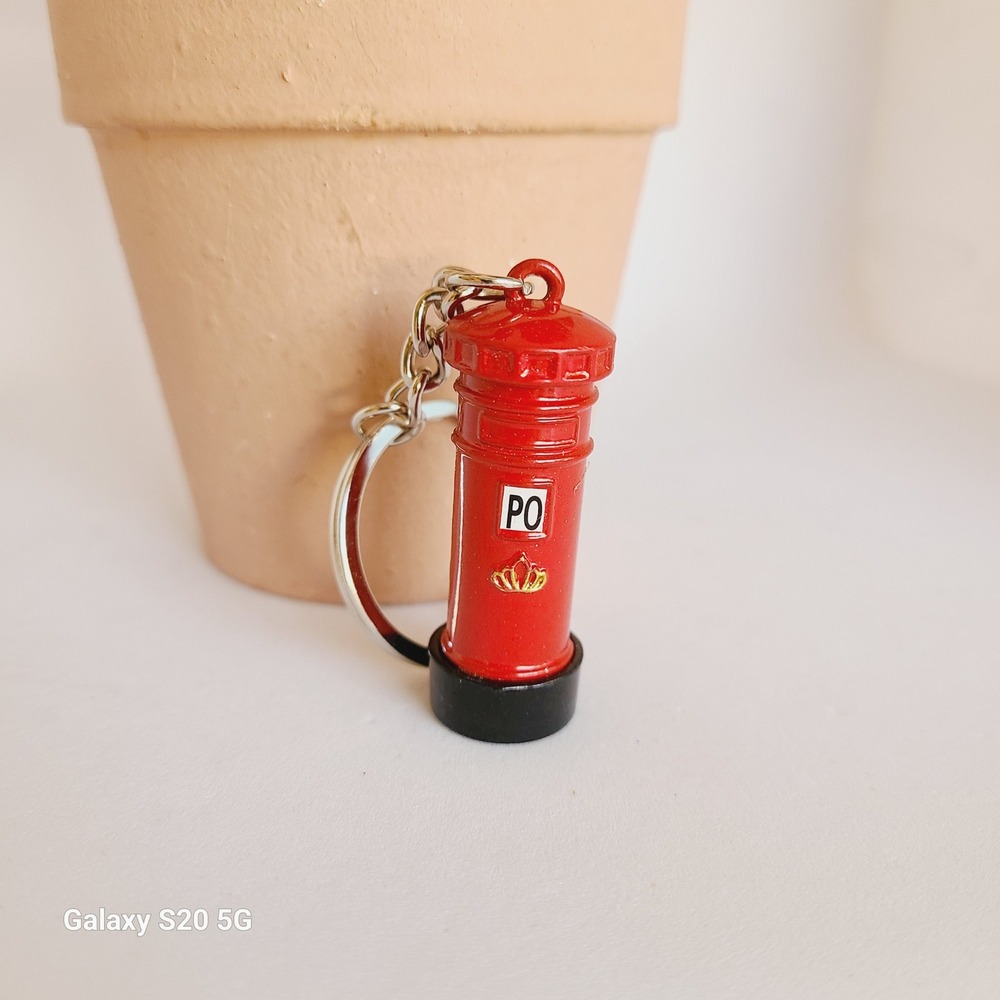 Red British Post Box Keychain Charm Unique Novelty Accessory Unisex Travel
